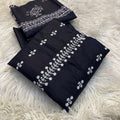Bareezy 3PC Embroidered Lawn Cotton Suit – Black