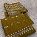 Bareezy 3PC Embroidered Lawn Cotton Suit – Mustard