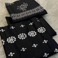 Bareezy 3PC Embroidered Lawn Cotton Suit – Black