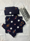 Bareeze Luxury 2 Piece Thread Embroidered Lawn Unstitched Suit (Navy Blue)