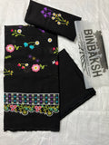 Bareeze Luxury 2 Piece Thread Embroidered Lawn Unstitched Suit (Black)