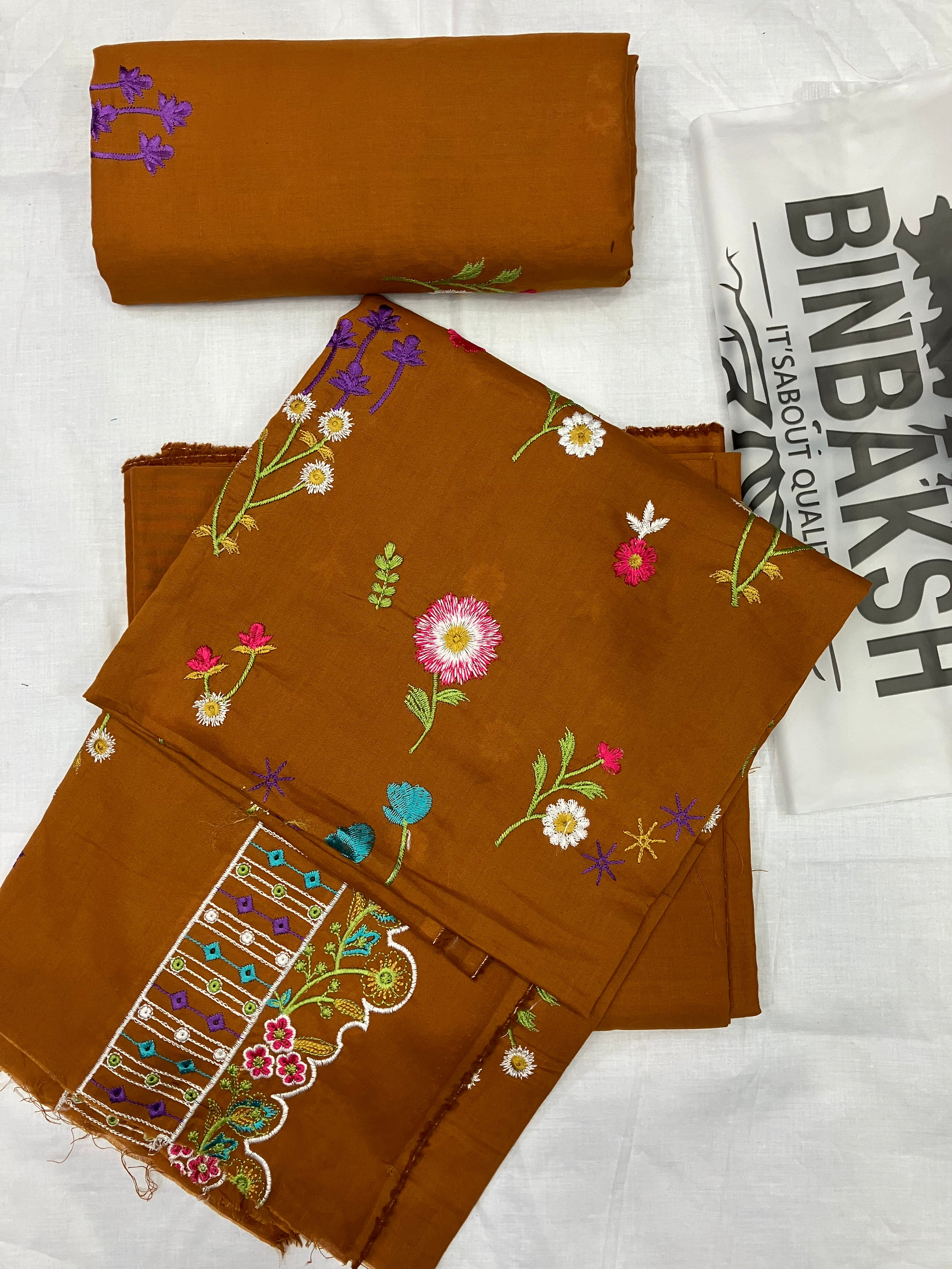 Bareeze Luxury 2 Piece Thread Embroidered Lawn Unstitched Suit