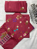 Bareeze Luxury 2 Piece Thread Embroidered Lawn Unstitched Suit (Tea Pink)