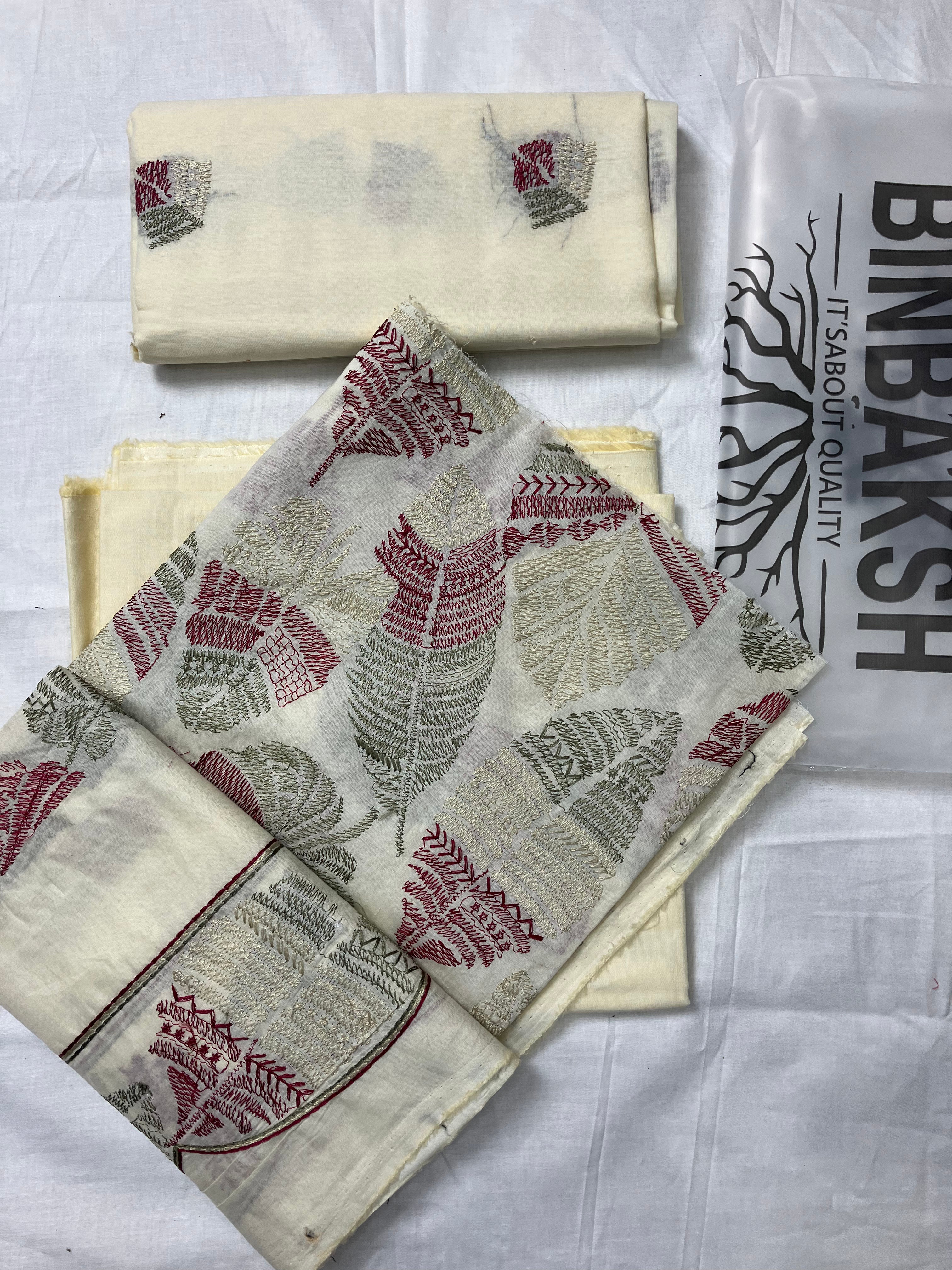 Bareeze Luxury 2 Piece Thread Embroidered Lawn Unstitched Suit (Boski)