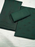 Premium Marina Brosha Unstitched 3-Piece Suit with Shawl (Bottle Green)
