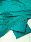 3PC MARINA SELF EMBOSSED WITH HIGH QUALITY RICH VELVET WOOL SHAWL LUXURIOUS WINTER COLLECTION (Ferozi Colour)