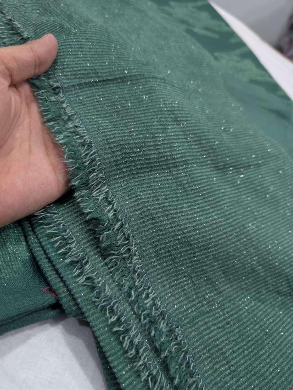 3PC PEACH WOOL VELVET EXPORT QUALITY WINTER COLLECTION 2026 (SAGE GREEN)