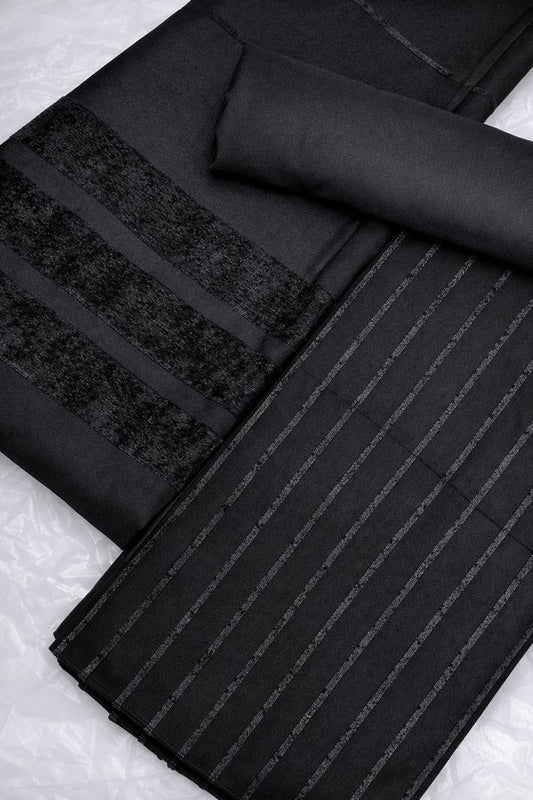 ALPINE ZARI VELVET DHANAK 3PC – Luxury Winter Collection Black Colour