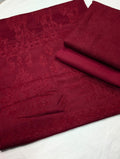 3PC PEACH WOOL VELVET EXPORT QUALITY WINTER COLLECTION 2026 (MEHROON)