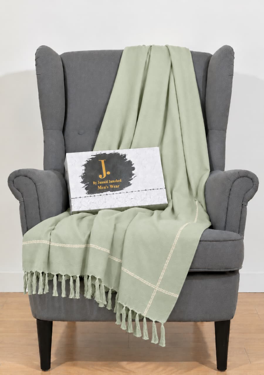 J. Junaid Jamshed Premium Men’s Winter Shawl – With Premium 🎁Gift 📦Box Pure Suti Woollen