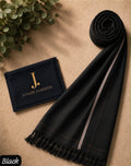 J. Junaid Jamshed Premium Men’s Winter Shawl – Pure Suti Woollen ( Black Colour)