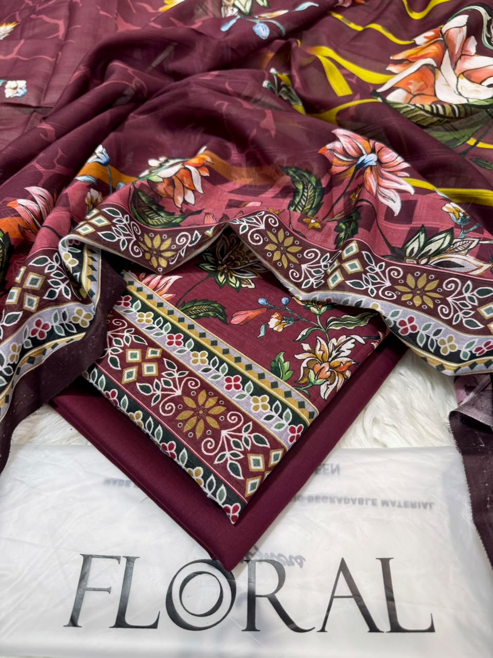 ✨ Floral Bana Dora Lawn 3PC 🌸