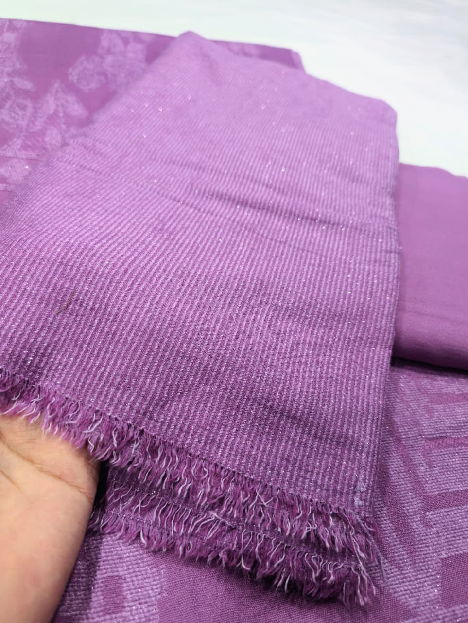 3PC PEACH WOOL VELVET EXPORT QUALITY WINTER COLLECTION 2026 (PURPLE LILAC)