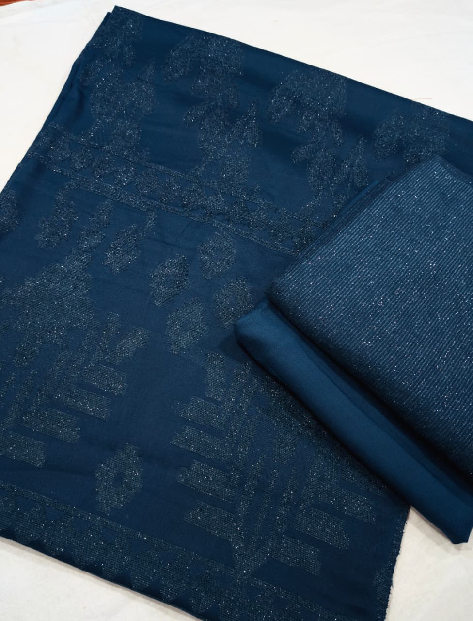 3PC PEACH WOOL VELVET EXPORT QUALITY WINTER COLLECTION 2026 (ZINC BLUE)