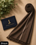 J. Junaid Jamshed Premium Men’s Winter Shawl – Pure Suti Woollen (Brown Colour)