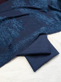 3PC MARINA SELF EMBOSSED WITH HIGH QUALITY RICH VELVET WOOL SHAWL LUXURIOUS WINTER COLLECTION (Navy Blue Color)