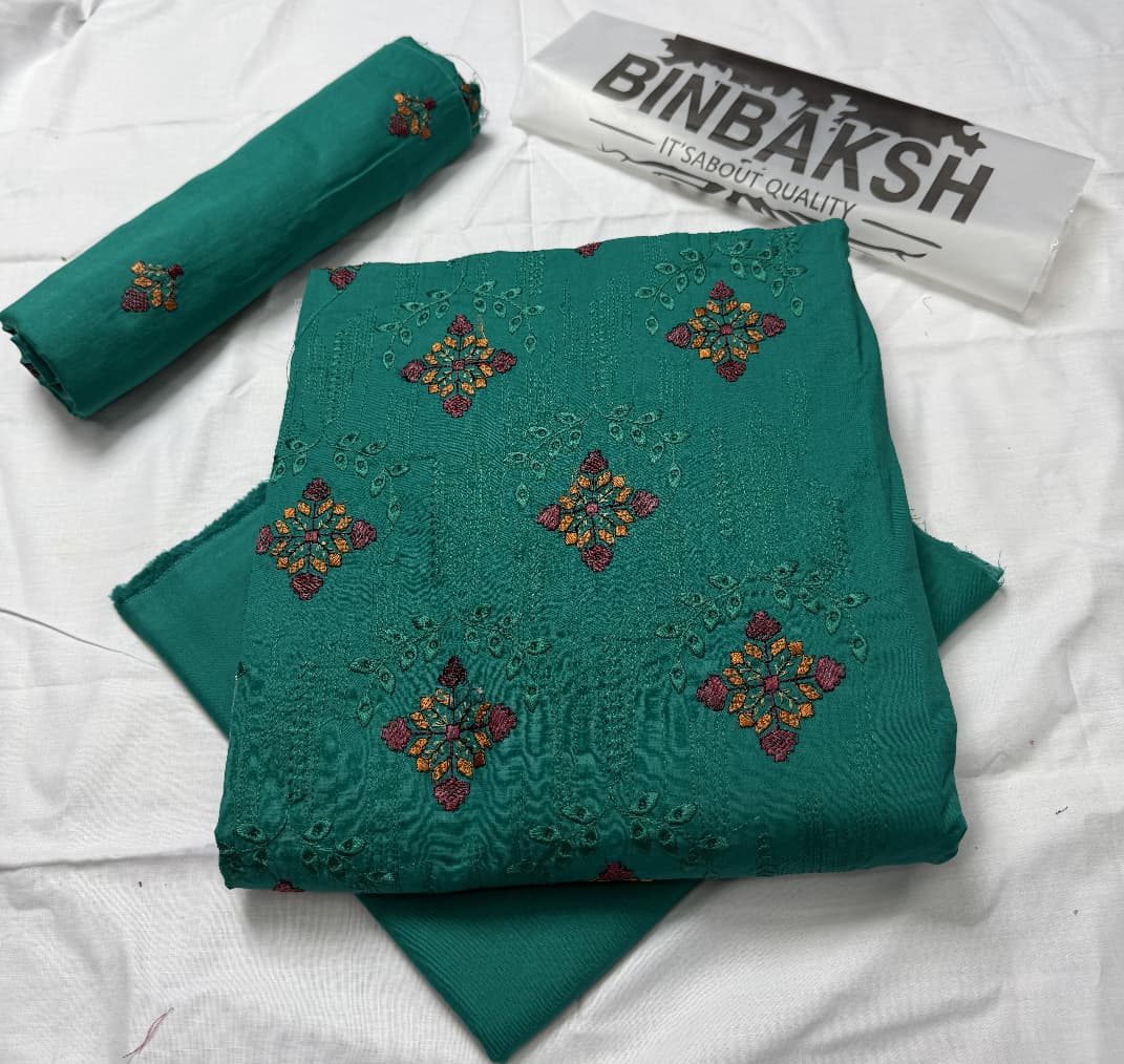 Luxury 2 Piece Thread Embroidered Lawn Unstitched Suit