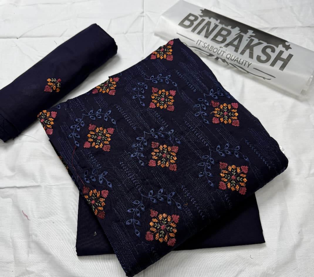 Luxury 2 Piece Thread Embroidered Lawn Unstitched Suit