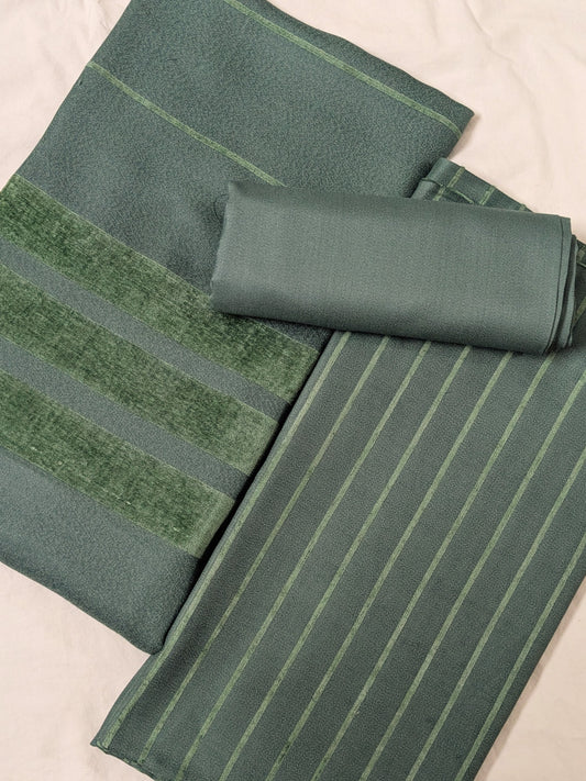ALPINE ZARI VELVET DHANAK 3PC – Luxury Winter Collection Light Pista Colour