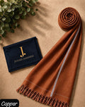 J. Junaid Jamshed Premium Men’s Winter Shawl – Pure Suti Woollen (Cooper Colour)