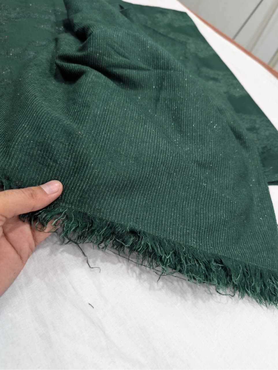 3PC PEACH WOOL VELVET EXPORT QUALITY WINTER COLLECTION 2026 (BOTTLE GREEN)
